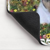 花のジャックラッセル マウスパッド (コーナー)