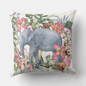 花のジャングルに象 クッション (裏面)