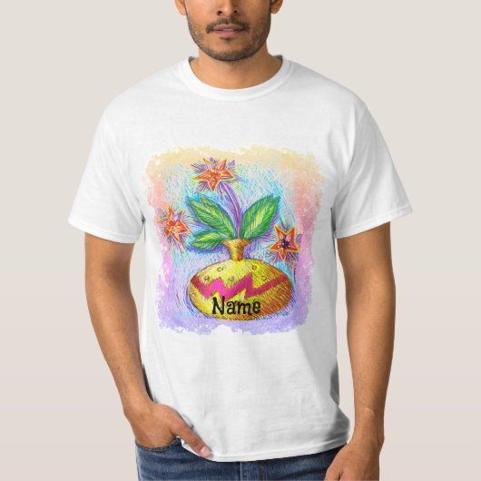 花のジョッキ Tシャツ (正面)