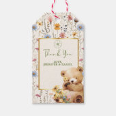 花のスイートテディベア サンクス ギフトタグ (正面)