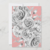 花のスイート16 誕生日 ガーリー ローズゴールド&シルバー 招待状 (裏面)