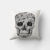 花のスカルの落書き クッション (裏面)