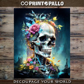 花のスカルゴシック様式のキング 薄葉紙