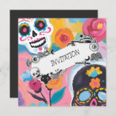 花のスカルペイント 招待状 (正面/裏面)