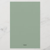 花のスカル並び紙 – 緑の文房具 便箋 (裏面)