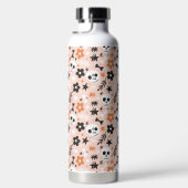 花のスカル模様 ウォーターボトル (右面)