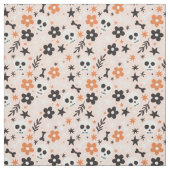 花のスカル模様 ファブリック (見本)