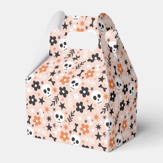 花のスカル模様 フェイバーボックス (正面サイド)