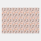 花のスカル模様 ラッピングペーパーシート (正面)