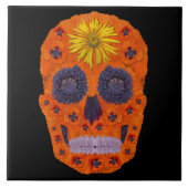 花のスカル1 タイル (正面)