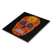 花のスカル1 タイル (側面)