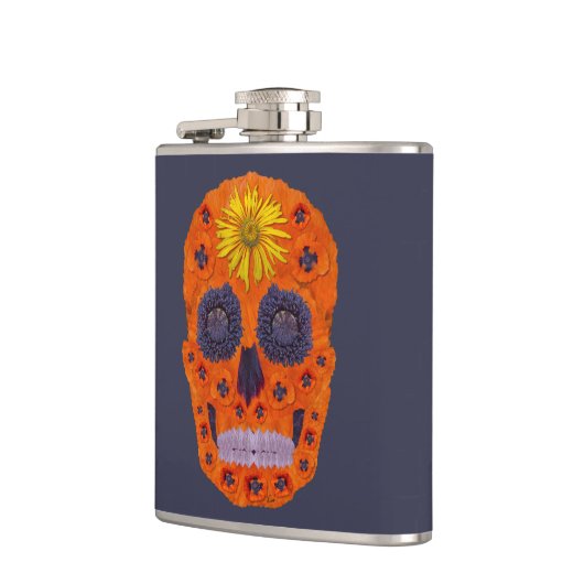 花のスカル1 フラスク (左)