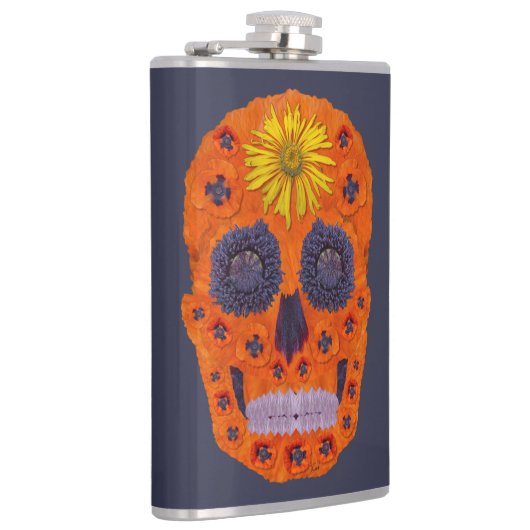 花のスカル1 フラスク (右)