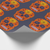 花のスカル1 ラッピングペーパー (角)