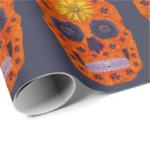 花のスカル1 ラッピングペーパー (ロールコーナー)