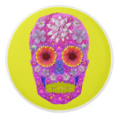 花のスカル2 セラミックノブ (正面)