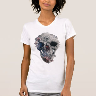 花のスカル2 Tシャツ