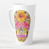 花のスカル4 – トロピカル カフェラテマグ (左アングル)