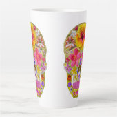 花のスカル4 – トロピカル カフェラテマグ (正面)