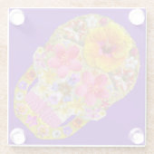 花のスカル4 – トロピカル ガラスコースター (裏面)