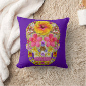 花のスカル4 – トロピカル クッション (ブランケット)