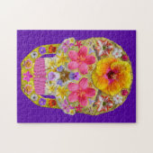 花のスカル4 – トロピカル ジグソーパズル (横)