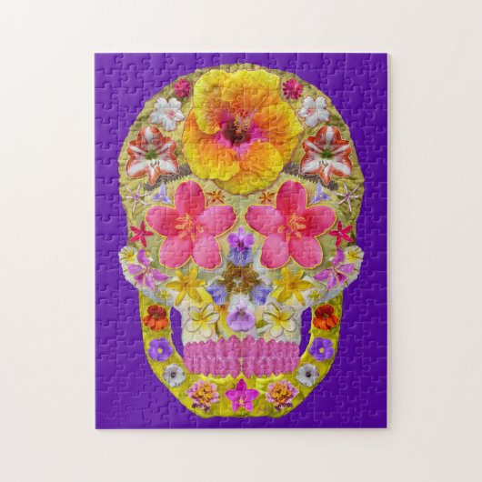 花のスカル4 – トロピカル ジグソーパズル (縦)