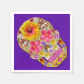 花のスカル4 – トロピカル スタンダードカクテルナプキン (正面)