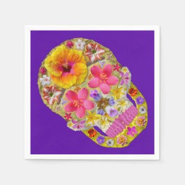 花のスカル4 – トロピカル スタンダードカクテルナプキン