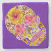 花のスカル4 – トロピカル ストーンコースター (正面)