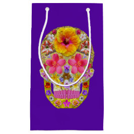 花のスカル4 – トロピカル スモールペーパーバッグ