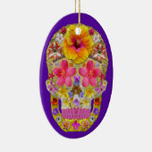 花のスカル4 – トロピカル セラミックオーナメント (右)