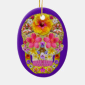 花のスカル4 – トロピカル セラミックオーナメント (裏面)
