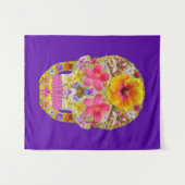 花のスカル4 – トロピカル タペストリー (正面(横))