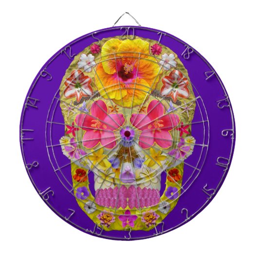 花のスカル4 – トロピカル ダーツボード (正面)