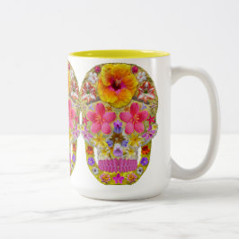花のスカル4 – トロピカル ツートーンマグカップ