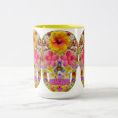 花のスカル4 – トロピカル ツートーンマグカップ (中央)