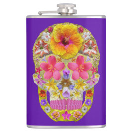 花のスカル4 – トロピカル フラスク