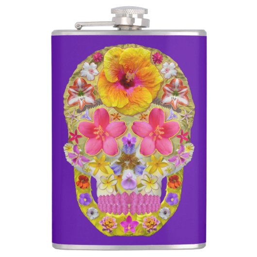 花のスカル4 – トロピカル フラスク (正面)