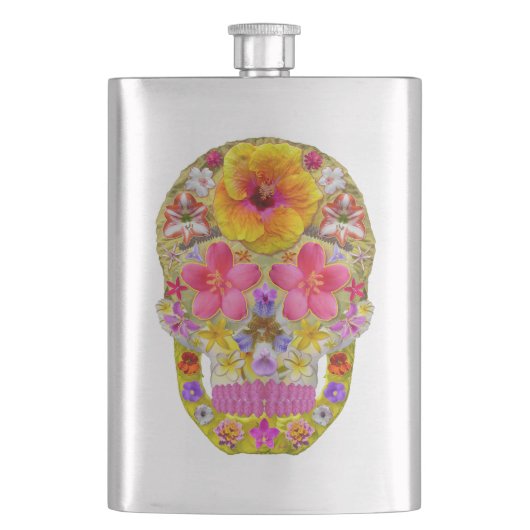 花のスカル4 – トロピカル フラスク (正面)