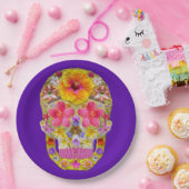 花のスカル4 – トロピカル ペーパープレート (パーティー)