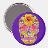 花のスカル4 – トロピカル マグネット (正面/裏面)