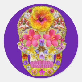 花のスカル4 – トロピカル ラウンドシール