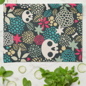 花のスカル キッチンタオル (折り畳み)