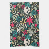 花のスカル キッチンタオル (縦)
