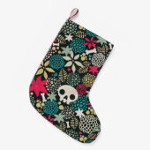 花のスカル スモールクリスマスストッキング (正面 (吊り時))