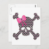 花のスカル ポストカード (正面/裏面)