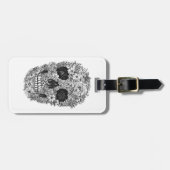 花のスカル ラゲッジタグ (正面横)