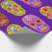 花のスカル ラッピングペーパー (角)