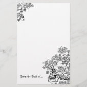 花のスカル 便箋 (正面)